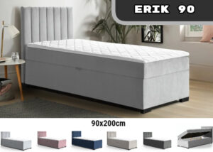 Lova "Erik90" 90x200 cm su čiužiniu, patalynės dėže ir antčiužiniu