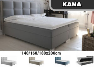 Lova "Kana" 140/160/180x200cm su čiužiniu, patalynės dėže ir antčiužiniu