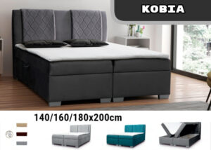 Lova "Kobia" 140/160/180x200 cm su čiužiniu, patalynės dėže ir antčiužiniu