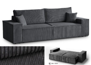Minkšta sofa/sofa–lova „Praga“ su dėže patalynei