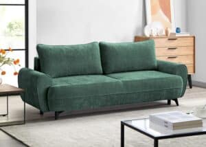 Nauja minkšta miegama sofa / sofa-lova „Cremosa“. Su miegojimo funkcija ir dėže patalynei. Su pagalvėmis.