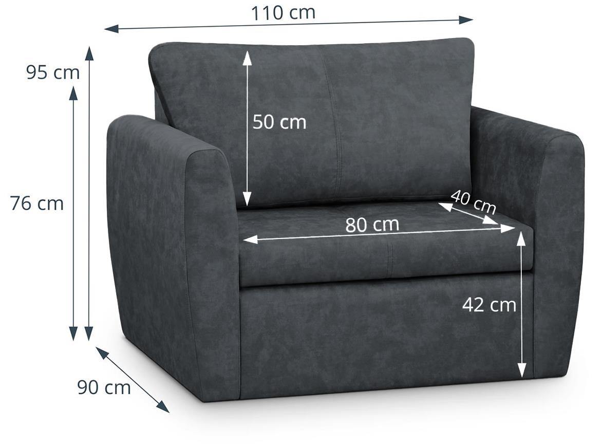Miegamas fotelis "Belta lux 80" su dėže patalynei - Image 12