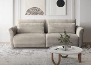 Nauja minkšta miegama sofa/ sofa-lova „Tamir“. Su miegojimo funkcija ir dėže patalynei. Su pagalvėmis.