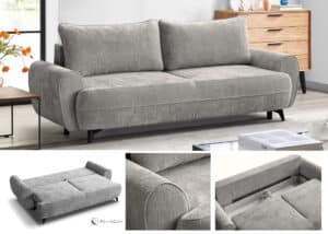 Minkšta sofa/sofa-lova su daiktadėže „Cremosa”