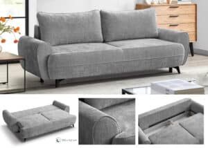 Minkšta sofa/sofa-lova su daiktadėže „Cremosa”