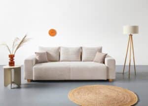 Minkšta sofa-lova su patalynės dėže „Yves“