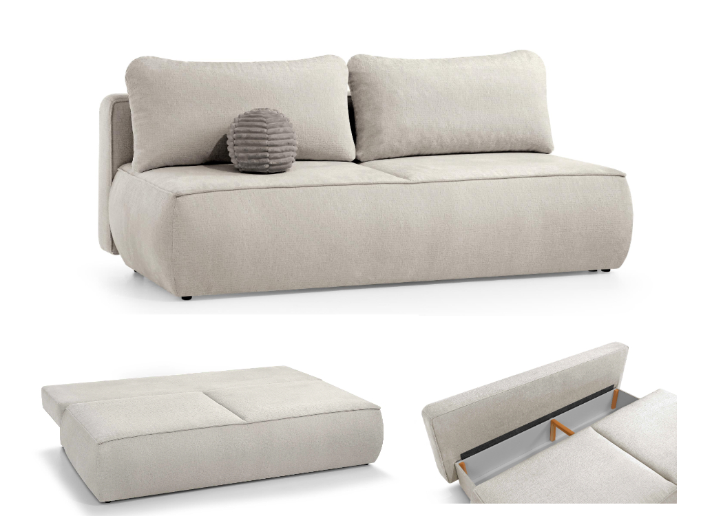 Minkšta sofa/sofa–lova su dėže patalynei „Davia”