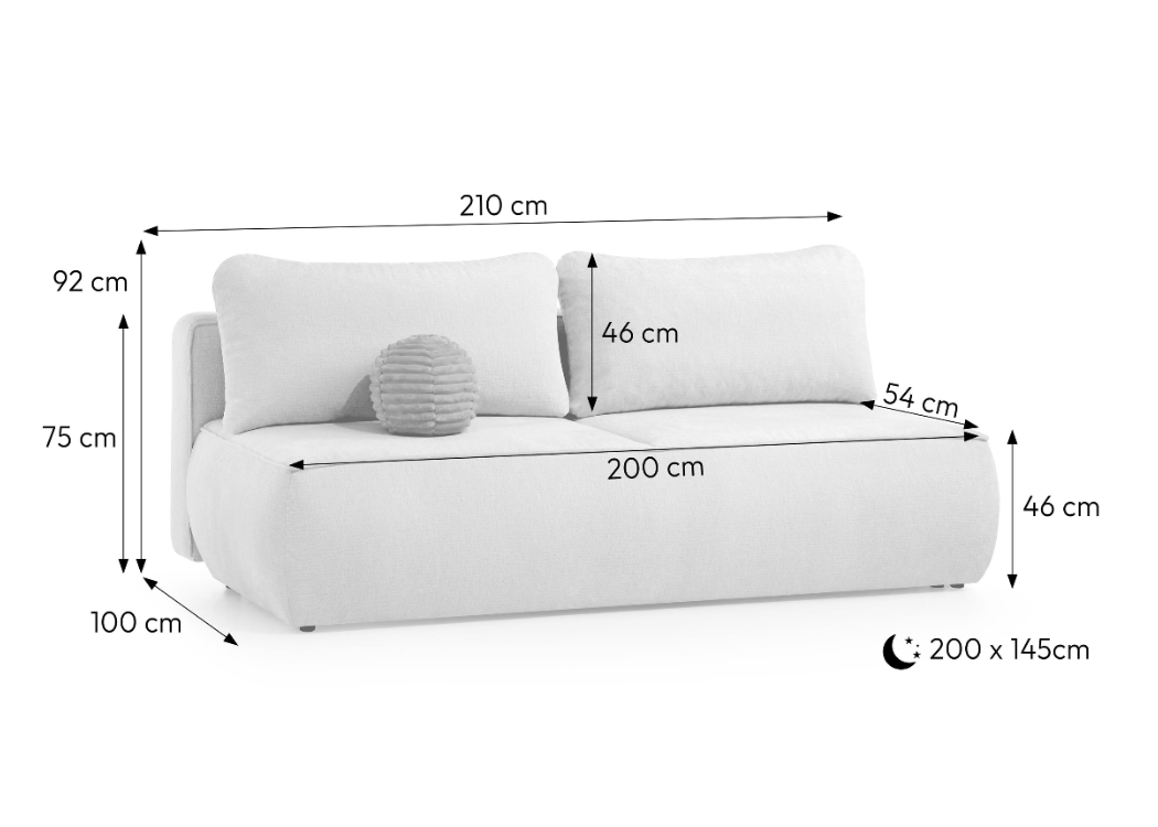 Minkšta sofa/sofa–lova su dėže patalynei „Davia” - Image 5