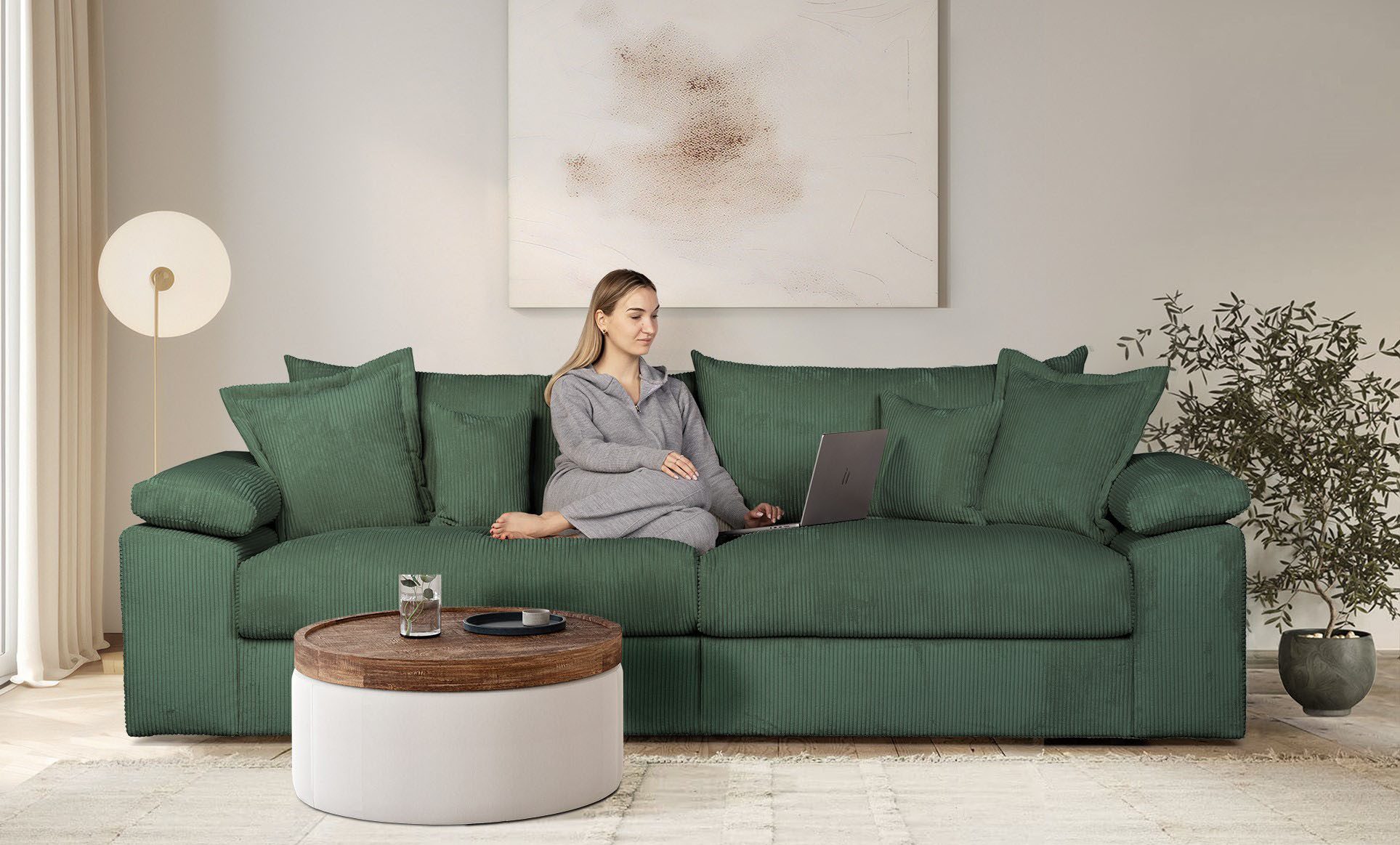 Minkšta didelė sofa „Soft & Cosy XL” 246 cm su pufu - Image 10