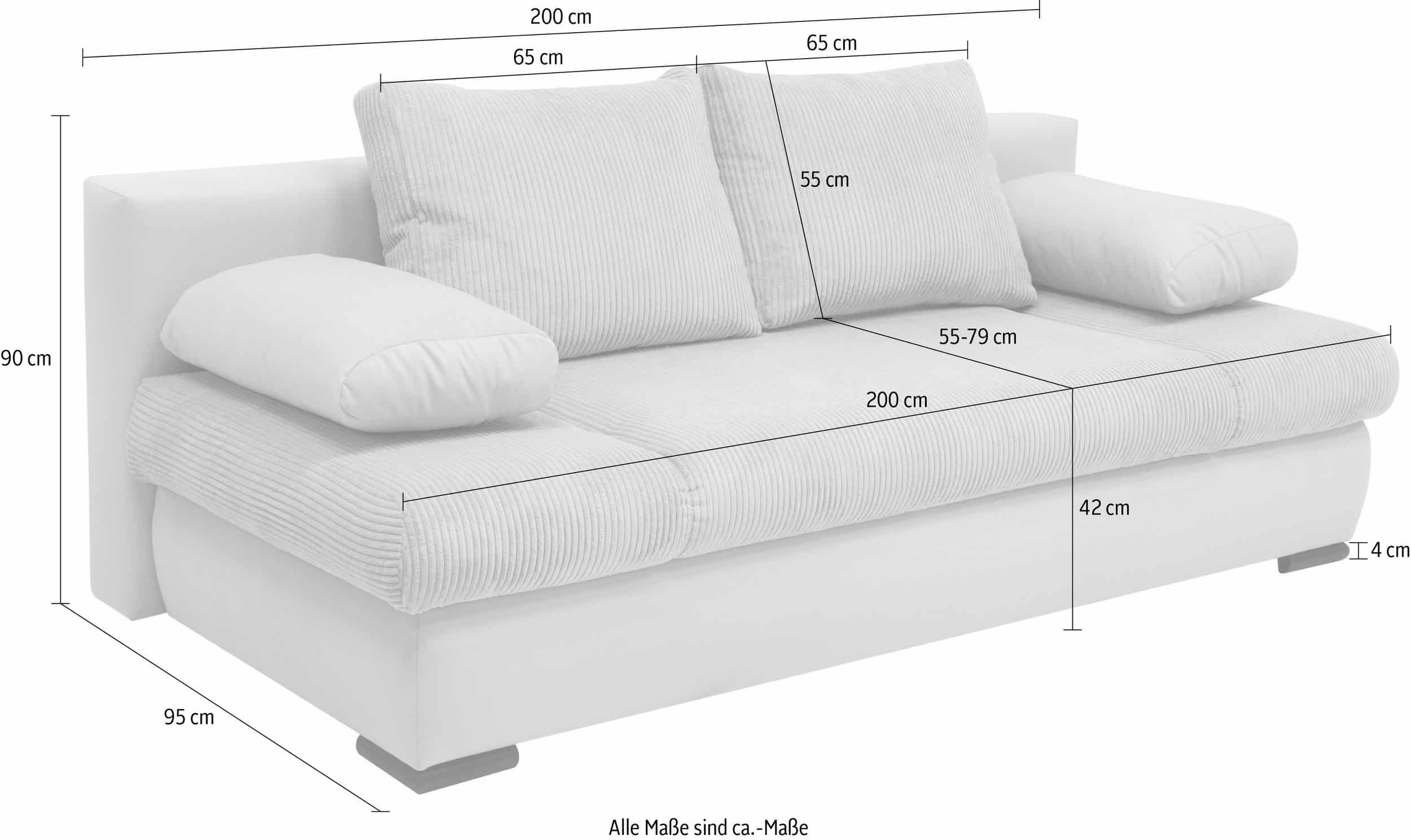 Minkšta sofa – lova su patalynės dėže “Chicago” - Image 12