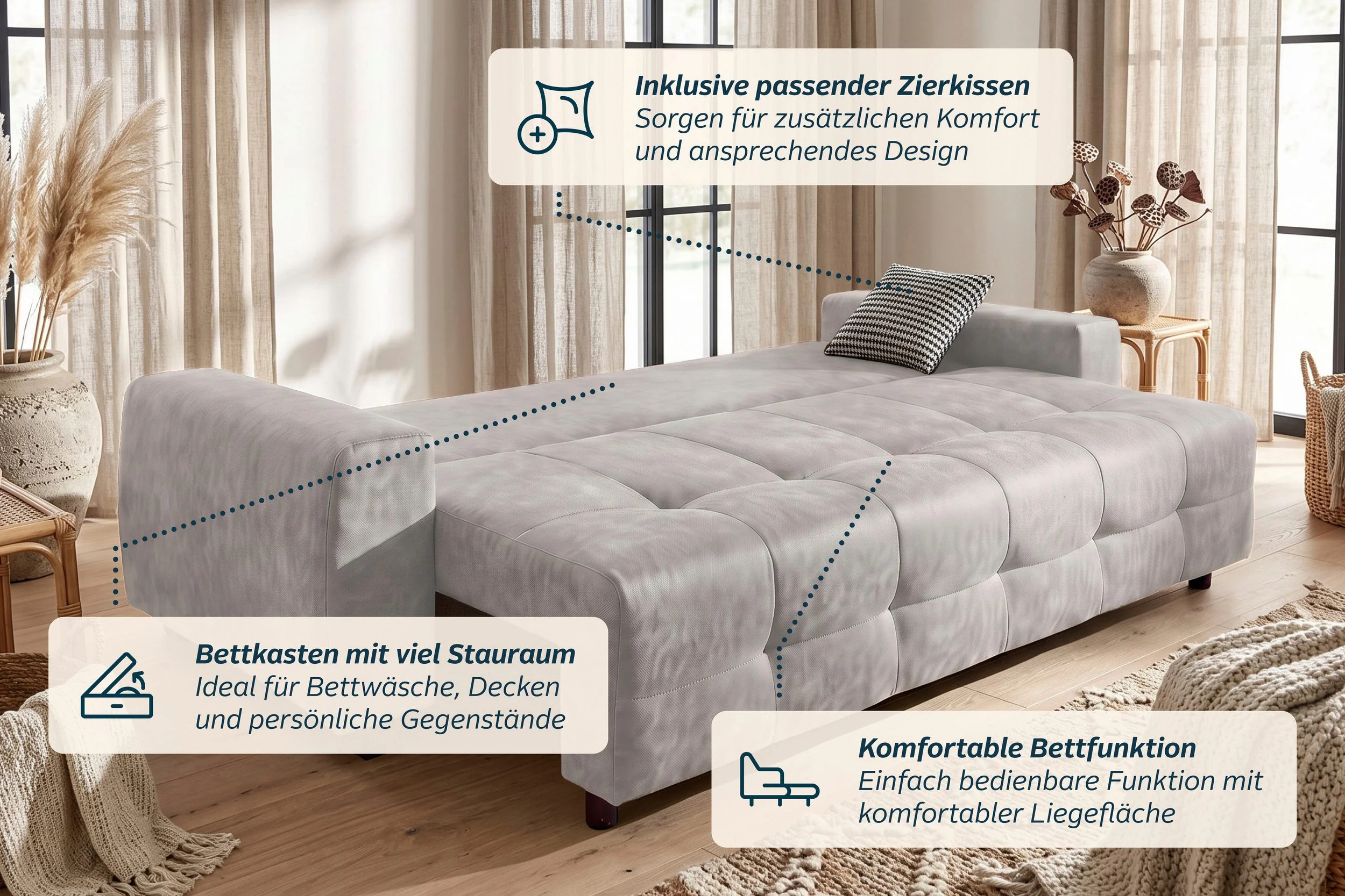 Sofa-lova „Bella” su miego funkcija ir dėže patalynei - Image 6