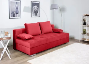 Sofa lova Tania raudonos spalvos.